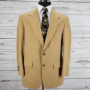 Bill Blass Men's Tan 100%Camel Hair Classic Sportscoat Blazer Size 40R